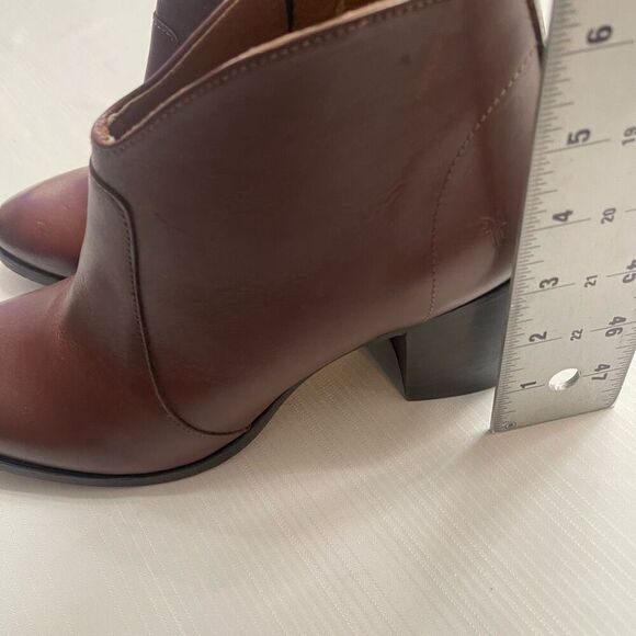 Frye Nora Brown Leather Zip Booties Boots Size 9M - Picture 5 of 10